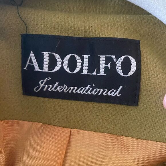 Adolfo womens Blazer Sz 12 ADOLFO International Structured Chartreuse - Picture 5 of 7